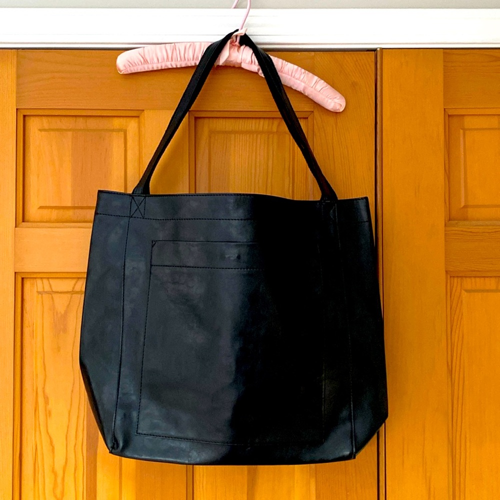 Black leather bag